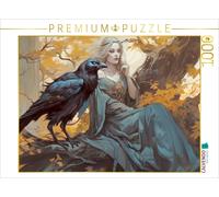 Puzzle · Jeune prêtresse à l'oiseau Noir | Dans un lieu secret, il y a longtemps · 1000 pièces · Format assemblé 64 × 48 cm · CALVENDO Puzzle