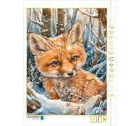 CALVENDO Puzzle Junger Fuchs im Schnee | 1000 Teile Lege-Größe 64 × 48 cm Foto-P