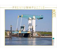 CALVENDO Puzzle Klappbrücke vom Sperrwerk Este zur Elbe, Altes Land | 1000 Teile