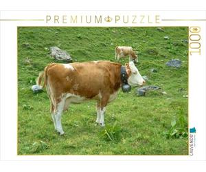 CALVENDO Puzzle Kühe Auf der Schweizer ALM 1000 Teile Puzzle quer 1000 Pieces 64 x 48 cm from Kattobello