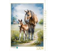 CALVENDO Puzzle La Maman Cheval Garde Son Poulain | 1000 pièces 48 x 64 cm Puzzle Photo pour des Heures heureuses