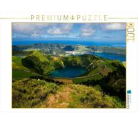 CALVENDO Puzzle Lagoa de Santiago mit Caldeira vom Sete Cidades 1000 Teile Puzzle quer 1000 Pieces 64 x 48 cm from Helmut Melchert