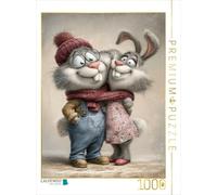 CALVENDO Puzzle Lapins - Amour | 1000 pièces Taille de la Pose 48 x 64 cm Puzzle Photo pour des Heures heureuses