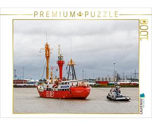 CALVENDO Puzzle Le Bateau-Phare Elbe 1 est dirigé par Un remorqueur. 1000 Pieces 64 x 48 cm from ropo13