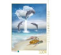 CALVENDO Puzzle Le cœur des Dauphins 1000 Pieces 48 x 64 cm from Simone Gatterwe