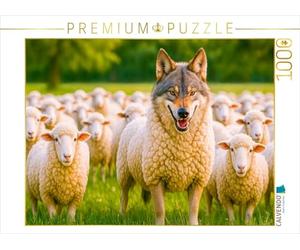 CALVENDO Puzzle Le Loup en Fourrure de Mouton - Illusion avec Blague | 1000 pièces 64 x 48 cm Puzzle Photo pour des Heures heureuses