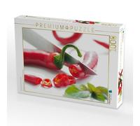 CALVENDO Puzzle Le Piment Rouge en Contraste avec Les Herbes 1000 Pieces 64 x 48 cm from Tanja Riedel