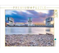 CALVENDO Puzzle Le Port du Rhénanie Peu après Le Coucher du Soleil | 1000 pièces de Taille de la Ponte 64 x 48 cm Puzzle Photo pour des Heures heureuses