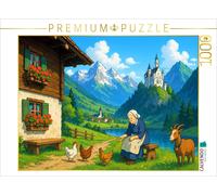CALVENDO Puzzle Life in the shadow of the fairytale castle - Anime Alpen | 1000