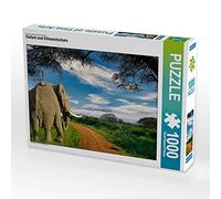 CALVENDO Puzzle L'éléphant et Le Kilimandjaro 1000 Pieces 64 x 48 cm from Heinz-Peter Schwerin