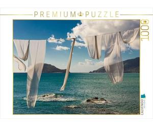 CALVENDO Puzzle Les Robes Blanches Se balancent au gré du Vent et offrent Une Vue sur l'île aux Tortues. 1000 Pieces 64 x 48 cm from Stefan Daniel Homfeld