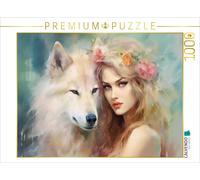 CALVENDO Puzzle Light being with wolf | 1000 pieces, finished size 25.2 × 18.9 i