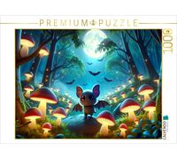 CALVENDO Puzzle Little vampire bats explore a glowing mushroom forest | 1000 pie