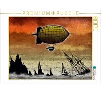 CALVENDO Puzzle Luftschiff Klippen 1000 Teile Puzzle quer | 1000 Teile Lege-Größ