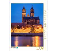 CALVENDO Puzzle Magdeburg Cathedral at night | 1000 pieces, finished size 25.2 ×