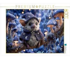 CALVENDO Puzzle Magique Chauve-Souris en Tant Que Magicien dans la forêt de Champignons | 1000 pièces de Taille de la Pose 64 x 48 cm Puzzle Photo pour des Heures heureuses