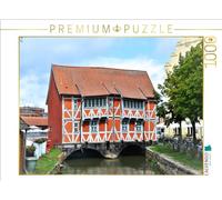 CALVENDO Puzzle Maison Rouge, Voûtée WISMAR (1752) | 1000 pièces Taille de la Ponte 64 x 48 cm Puzzle Photo pour des Heures heureuses