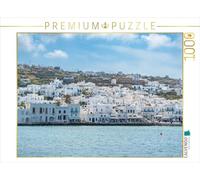 CALVENDO Puzzle Maisons Blanches sur Mykonos - Idylle côtière de la Grèce dans la mer Égée | 1000 pièces Taille de la Pose 64 x 48 cm Puzzle Photo pour des Heures heureuses