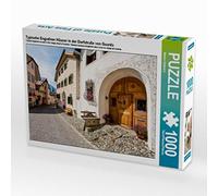 CALVENDO Puzzle Maisons typiques de l'Engadine dans la Rue du Village de Guarda 1000 Pieces 64 x 48 cm from Werner Dieterich