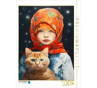 CALVENDO Puzzle Man and cat | 1000 pieces, finished size 25.2 × 18.9 in (64 × 48