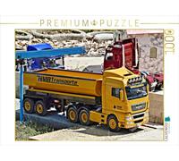 CALVENDO Puzzle Man Camion Jaune 1000 Pièces Puzzle Transversal | 1000 Pièces Lege Taille 64x48cm Photo Puzzle pour Heures de Bonheur