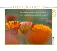CALVENDO Puzzle Marigolds - A quote by Voltaire | 1000 pieces, finished size 25.