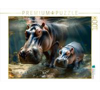 CALVENDO Puzzle mère et Enfant sous l'eau | 1000 pièces de Taille de la Pose 64 x 48 cm Puzzle Photo pour des Heures heureuses