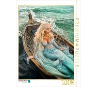 CALVENDO Puzzle Mermaid sits dreaming in an old boat | 1000 pieces, finished siz