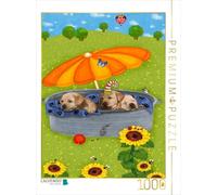 CALVENDO Puzzle Mes Chiots Tim, Tom et Teddy - 1000 pièces - Dimensions : 48 x 64 cm - Puzzle Photo pour des Heures de Bonheur