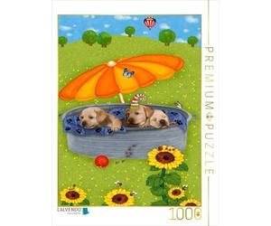CALVENDO Puzzle Mes Chiots Tim, Tom et Teddy - 1000 pièces - Dimensions : 48 x 64 cm - Puzzle Photo pour des Heures de Bonheur