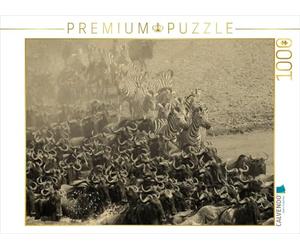 CALVENDO Puzzle Migration des gnous dans Le Masai Mara en Look Vintage 1000 Pieces 64 x 48 cm from Susan Michel