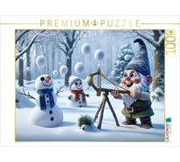 CALVENDO Puzzle Mischievous winter fun: A garden gnome's adventure in the snow |