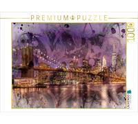 CALVENDO Puzzle Modern Art BROOKLYN BRIDGE Sonnenuntergang über New York City |