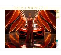 CALVENDO Puzzle Modernes Concept Design Auto in Rot mit junger Frau | 1000 Teile