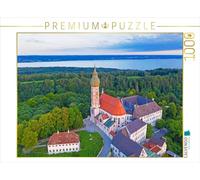CALVENDO Puzzle Monastère Andech Vue aérienne Lac d'Ammsee 1000 pièces Taille de la Ponte 64 x 48 cm Photo Puzzle Image de Prime Selection Calendrier