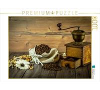 CALVENDO Puzzle Moulin à café avec Grains de café et Fleurs 1000 Pieces 64 x 48 cm from Stefan Widerstein - SteWi.info