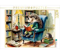 CALVENDO Puzzle Mr. Hedgehog reads a book | 1000 pieces, finished size 25.2 × 18