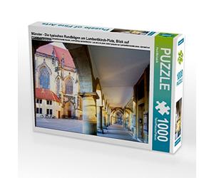 CALVENDO Puzzle Münster - Les arcs Ronds typiques de la Place Lambertikirch, Vue sur l'église Lambertikirch, 1000 pièces, Taille de la Pose 64 x 48 cm, Photo de Paul Michalzik