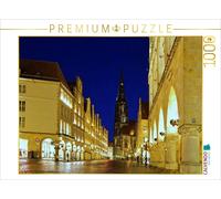 CALVENDO Puzzle Münster - The Prinzipalmarkt, with St. Lamberti Church in the ba