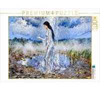 CALVENDO Puzzle Nephele, goddess of the clouds, in a silver rain cloak above a h