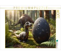 CALVENDO Puzzle Niedliches Dinobaby vor einem Dinosaurierei | 1000 Teile Lege-Gr