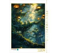 CALVENDO Puzzle Night in the forest - forest spirits in anime style | 1000 piece