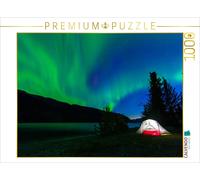 CALVENDO TravelAdd1cted Puzzle aurores boréales Lac Muncho Colombie-Britannique 1000 pièces Taille 64 x 48 cm Photo Puzzle Image