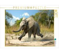 CALVENDO Puzzle Now let's go - running young elephant | 1000 pieces, finished si
