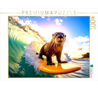 CALVENDO Puzzle Otterly Cool sur la Planche de Surf | 1000 pièces de Taille de la Ponte 64 x 48 cm Puzzle Photo pour des Heures heureuses