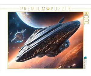 CALVENDO Puzzle OVNI sur Le Voyage sans Fin à Travers l'espace et Le Temps | 1000 pièces de Taille de Ponte 64 x 48 cm Puzzle Photo pour des Heures heureuses