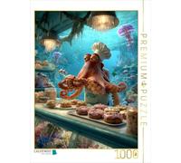 CALVENDO Puzzle Pieuvre drôle en Tant Que Boulanger sous l'eau | 1000 pièces de Taille 48 x 64 cm Puzzle Photo pour des Heures heureuses