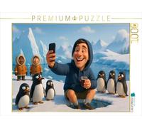 CALVENDO Puzzle Pingouinselfie - Certains ne Peuvent Pas Avoir Assez Froid | 1000 pièces de Taille de la Pose 64 x 48 cm Puzzle Photo pour des Heures heureuses