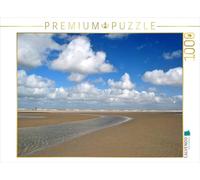 CALVENDO Puzzle Plage de la mer du Nord avec priel et Ciel Nuageux | 1000 pièces - Dimensions : 64 x 48 cm - Puzzle Photo pour des Heures de Bonheur