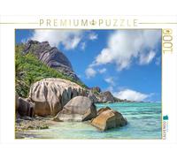 CALVENDO Puzzle Plage de Rêve Anse Source d'argent sur La Digue | 1000 Pièces Lege Taille 64 x 48 cm Puzzle Photo pour Heures de Bonheur